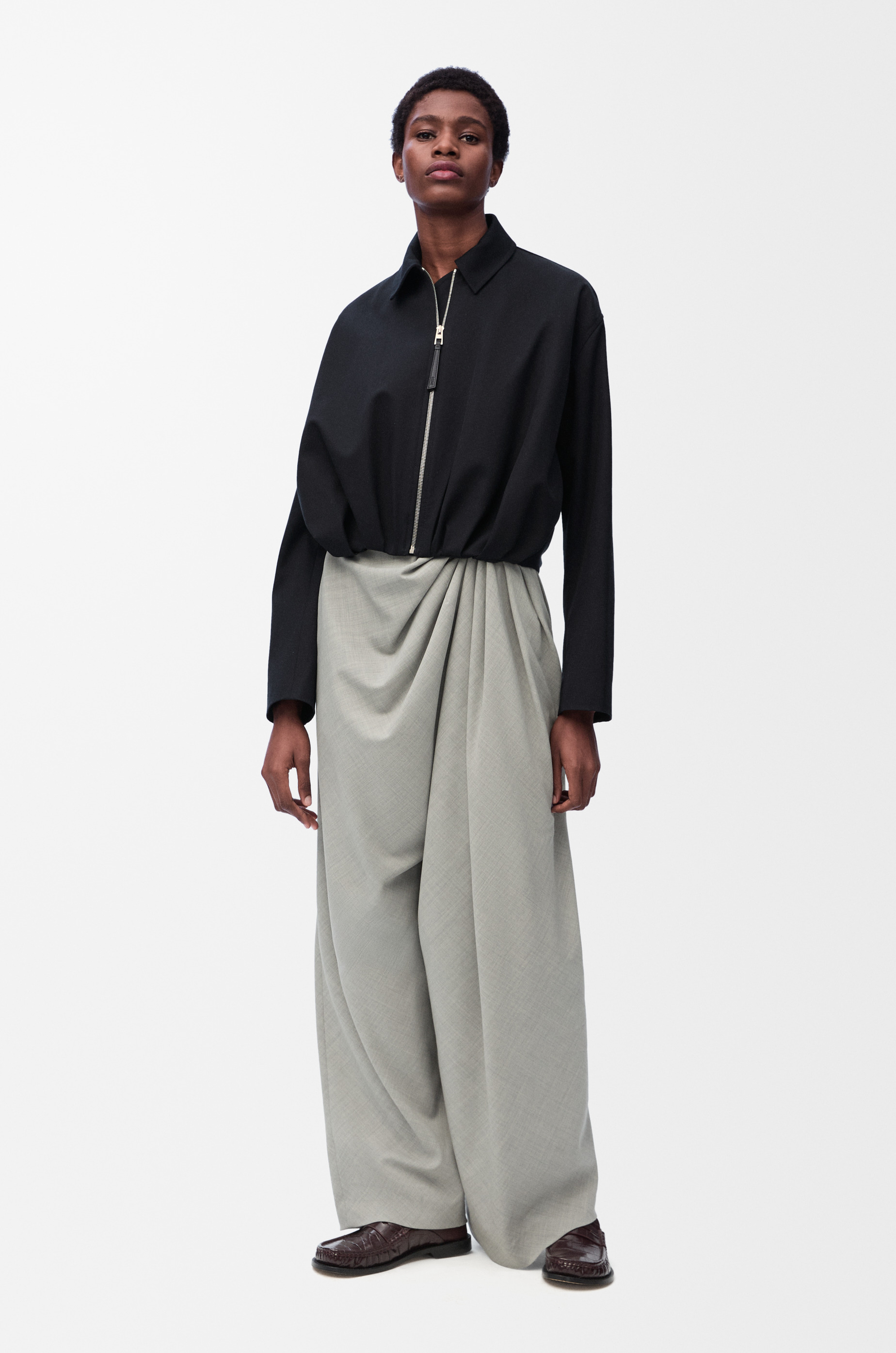 Draped jacket in cotton and silk - 3