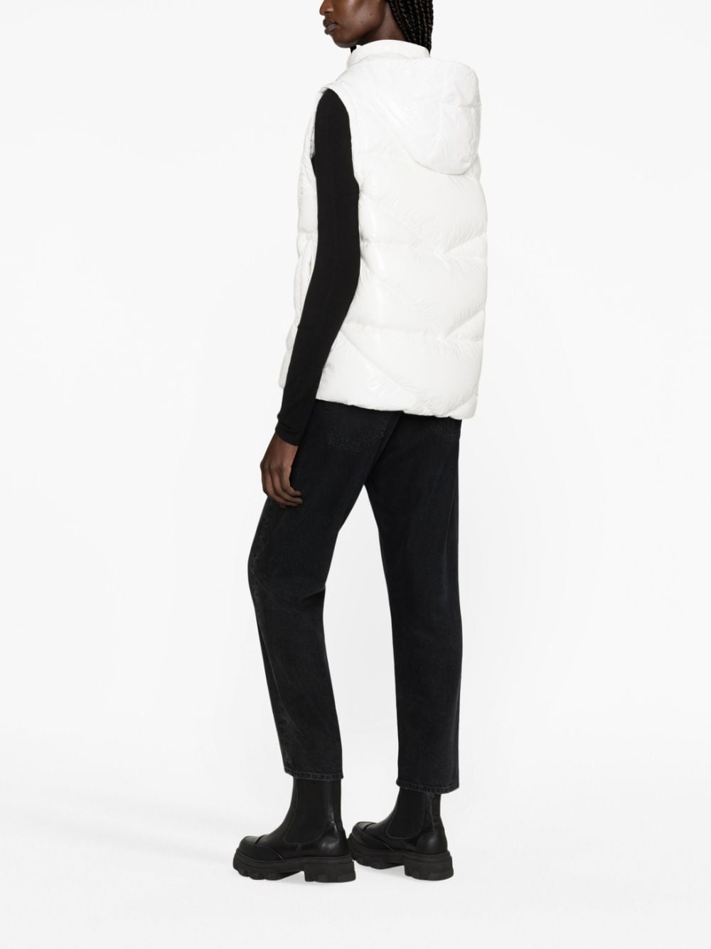 padded detachable-hood waistcoat - 3