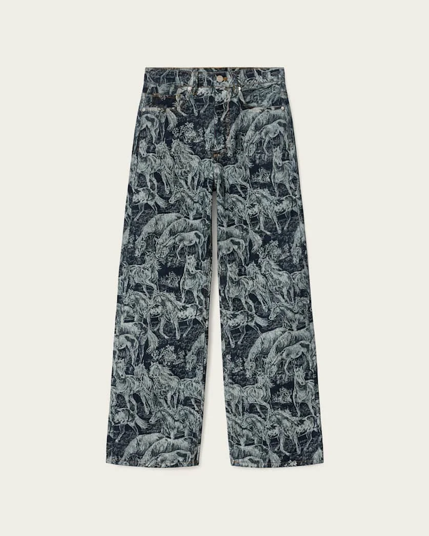 BLAKE HORSE JACQUARD DENIM JEANS - 1