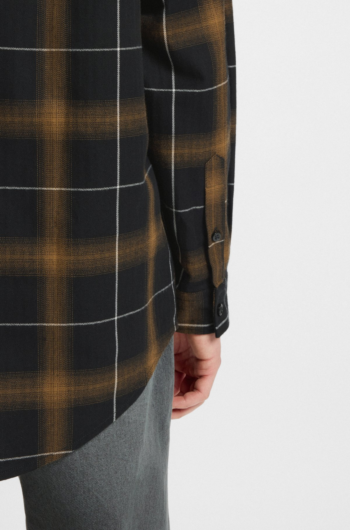HOODED OVERSIZE-FIT OVERSHIRT IN CHECKED COTTON - 6