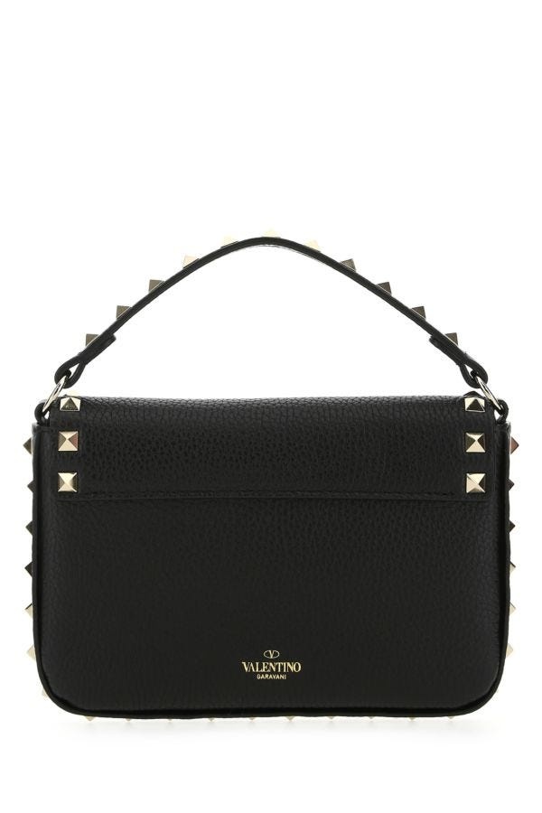 Valentino Garavani Woman Black Leather Rockstud Handbag - 3