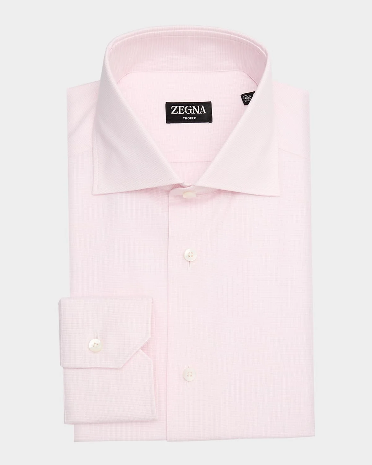 Men's Micro-Check Trofeo Cotton Dress Shirt - 1