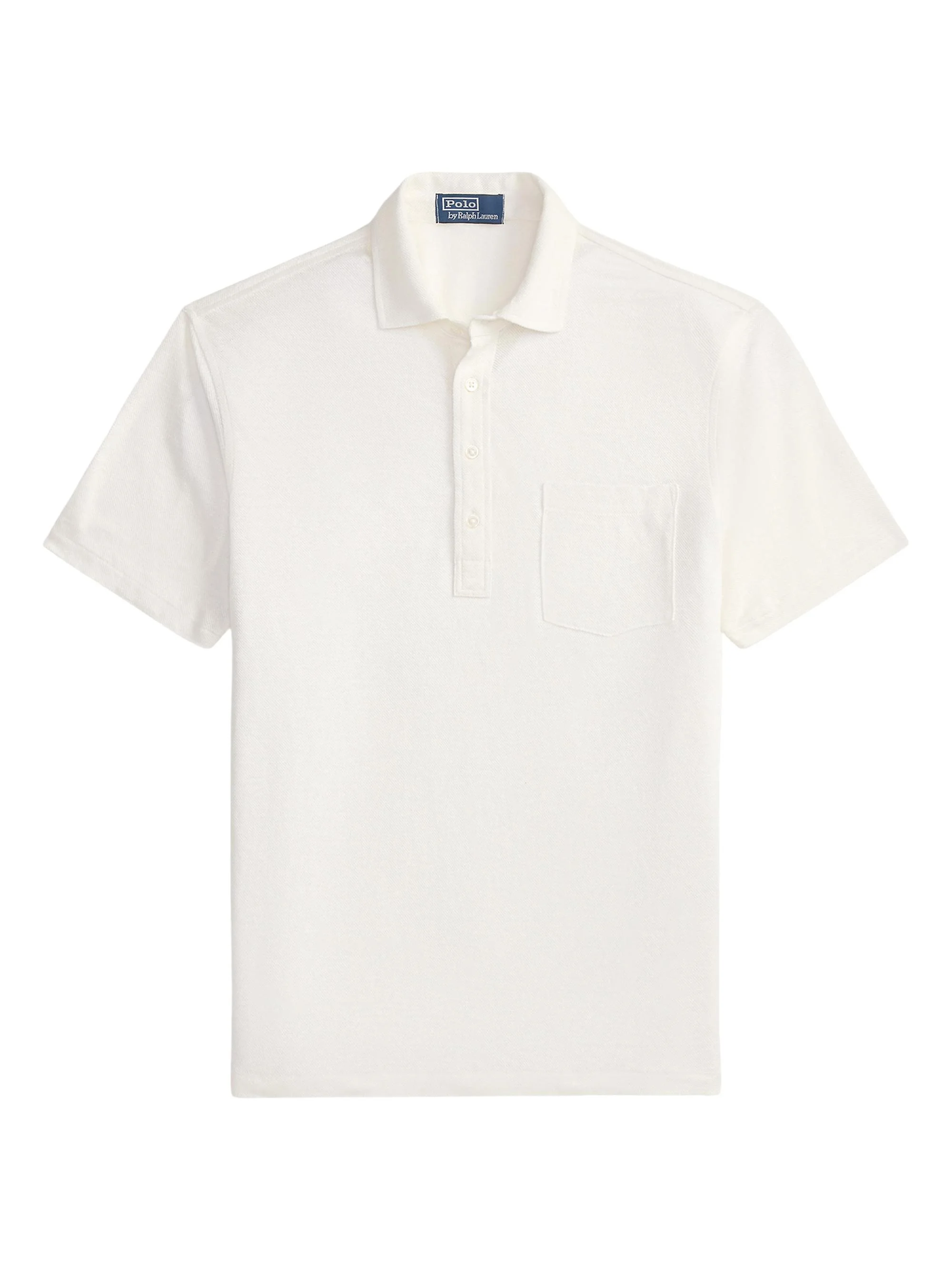 Men's Short Sleeve Linen Piqué Polo Shirt - Deckwash White - 1