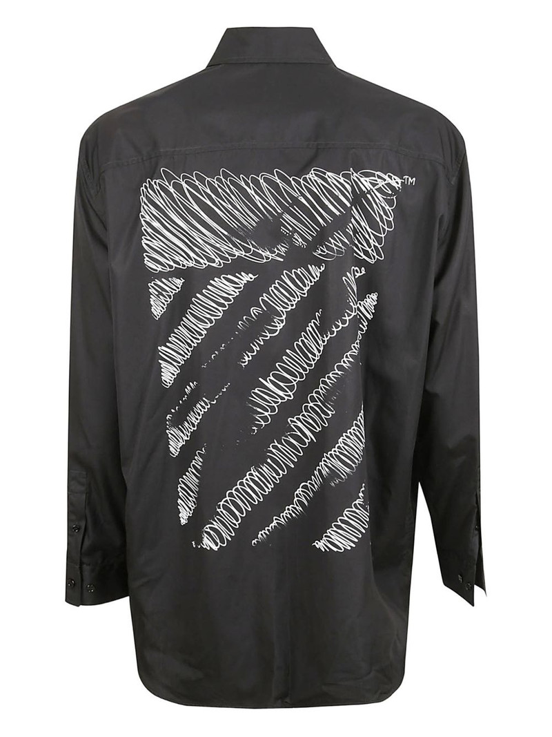 Off-White logo-embroidery rear-graphic shirt outlook