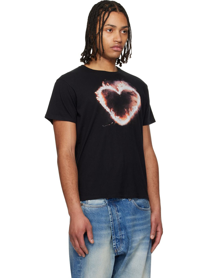 Black 'Flaming Heart' Boy T-shirt 2