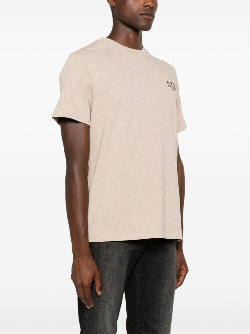 logo-embroidered mÃ©lange T-shirt - 3