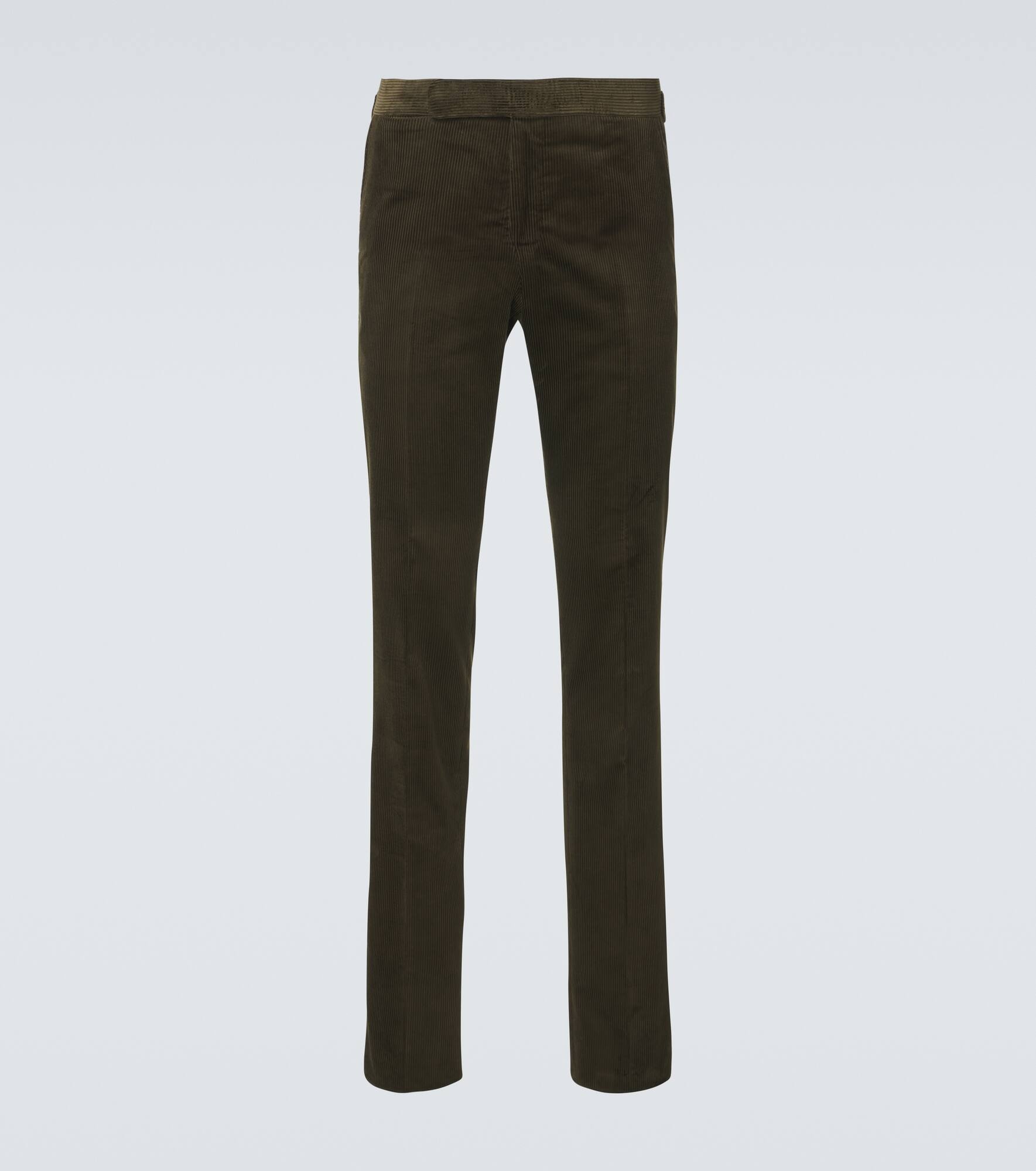 Cotton corduroy straight pants - 1