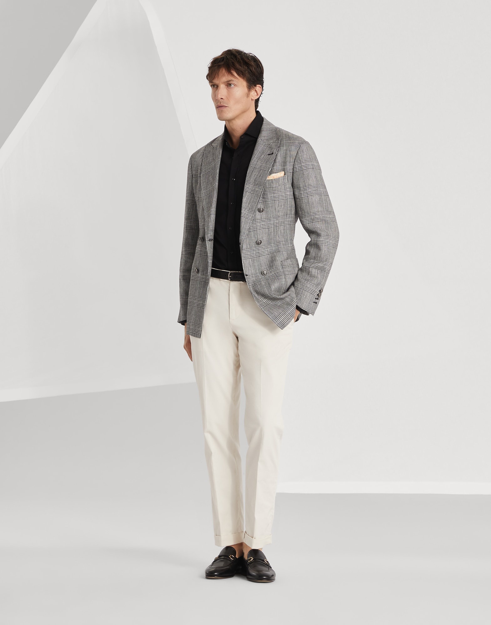 Garment-dyed Italian fit trousers in American Pima comfort cotton gabardine - 4