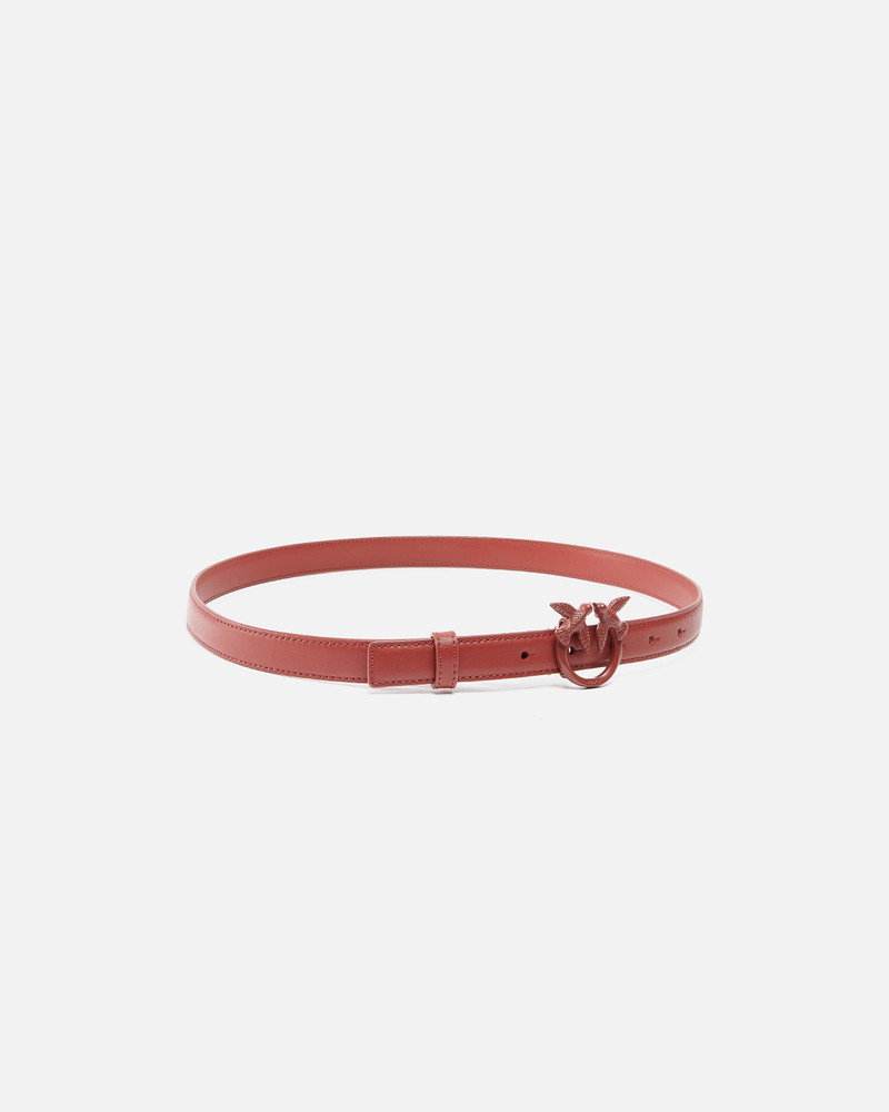 PINKO THIN COLOUR-BLOCK LOVE BIRDS LEATHER BELT 2CM outlook