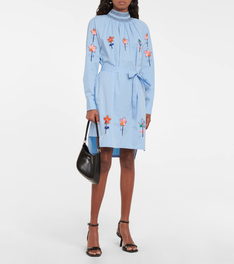 Prada Embroidered cotton-poplin minidress outlook
