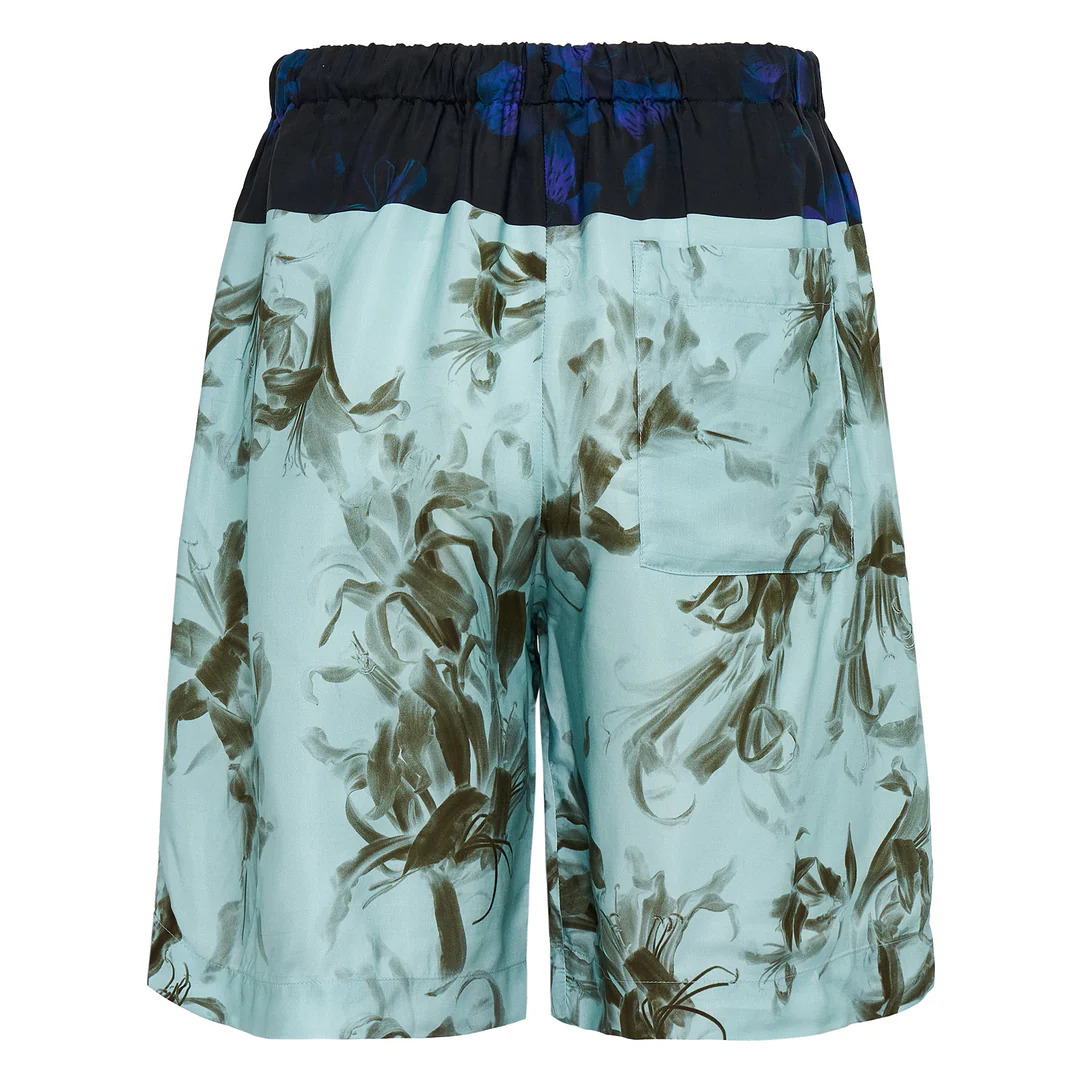 Nerine Flower Border Print Viscose Shorts - 2