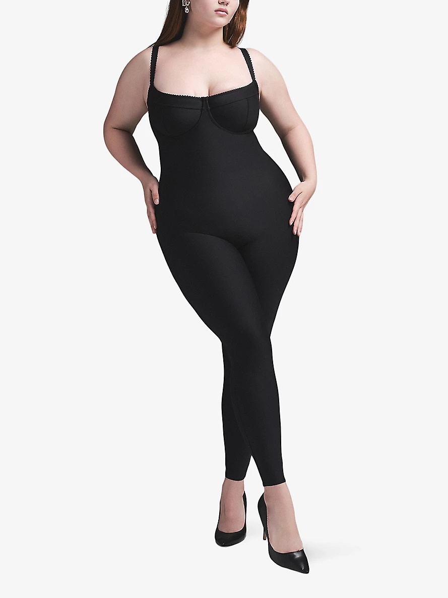 Dolce & Gabbana x SKIMS picot-trim slim-fit stretch-woven jumpsuit - 4