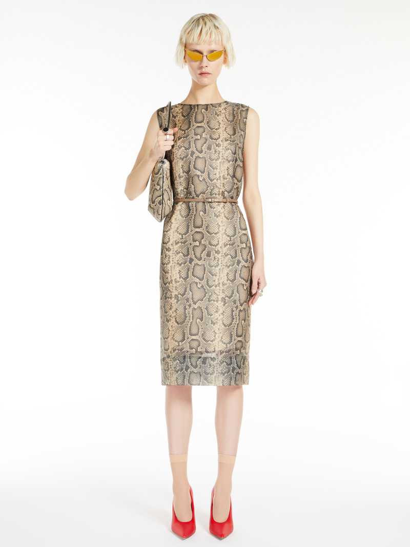 Sportmax CUBANO Python-print organza dress outlook