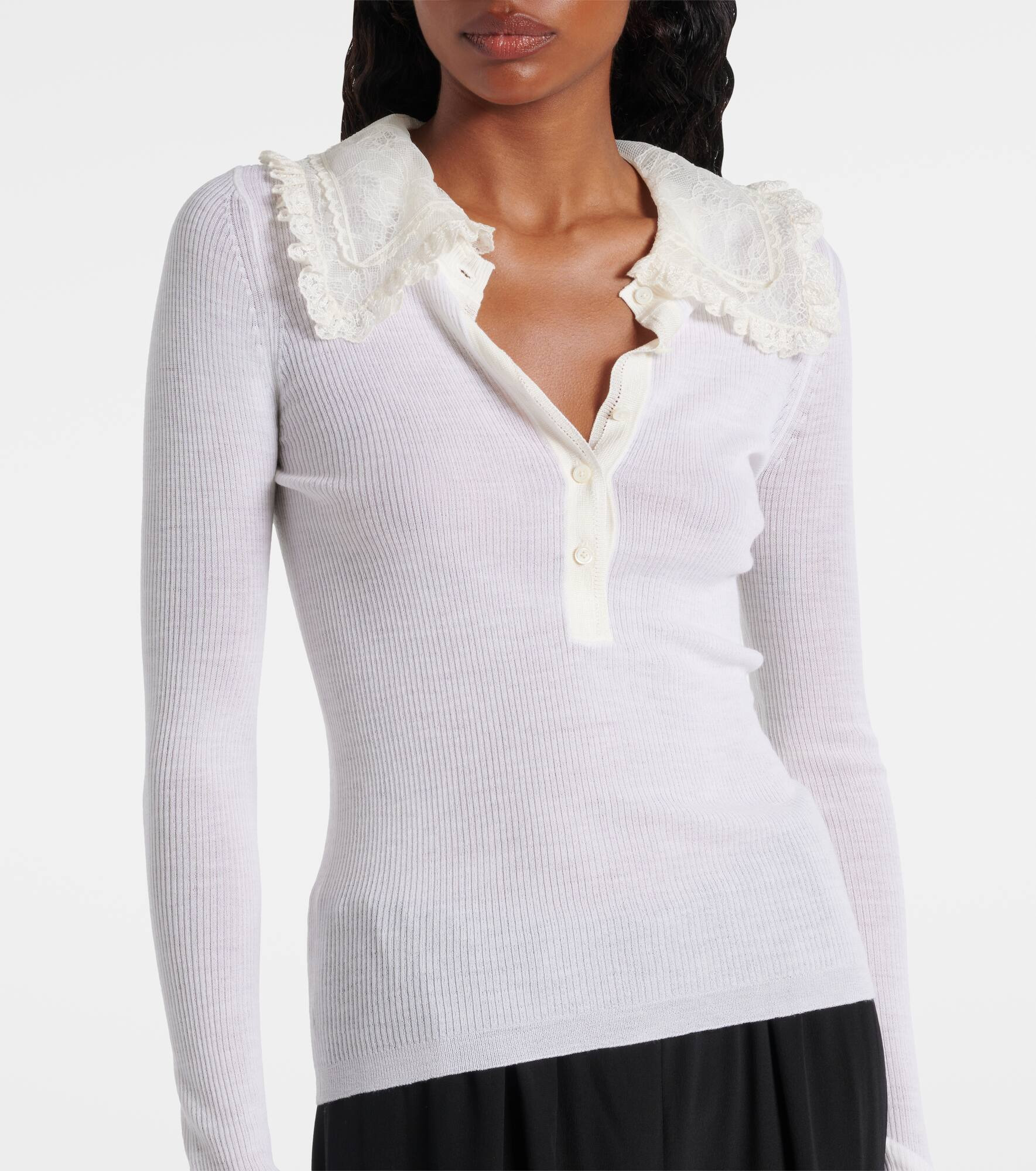 Ribbed-knit wool Henley shirt - 5