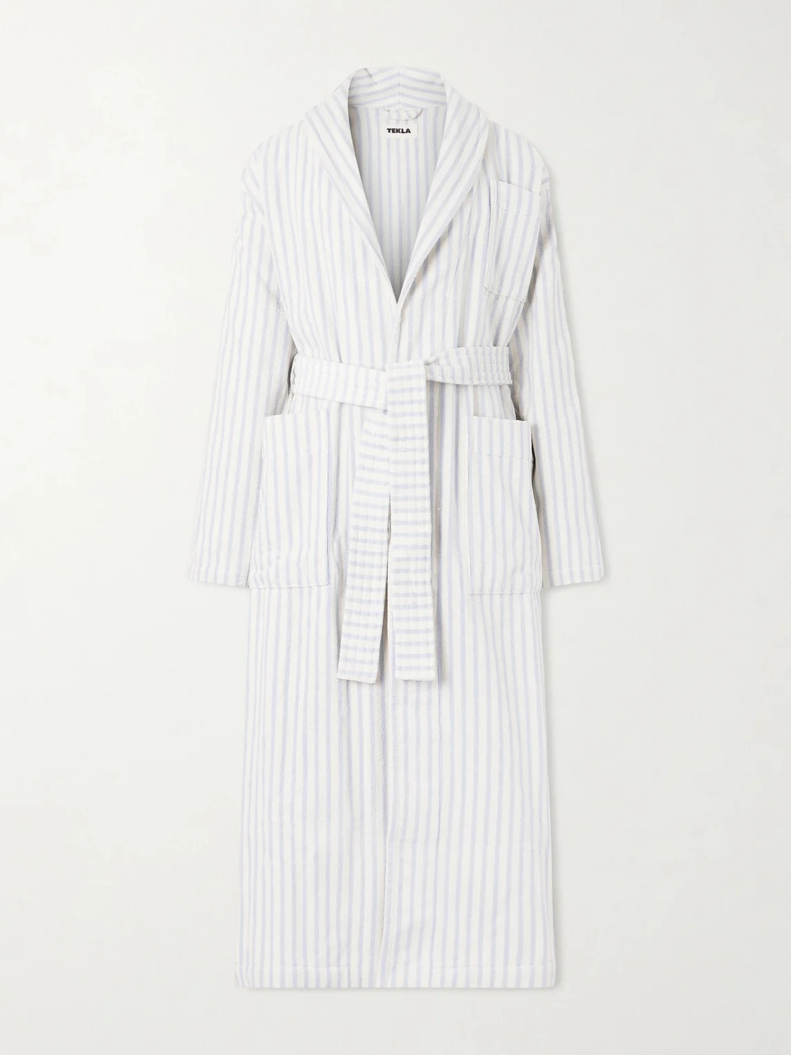 Belted Striped Organic Cotton-Terry Robe - 1