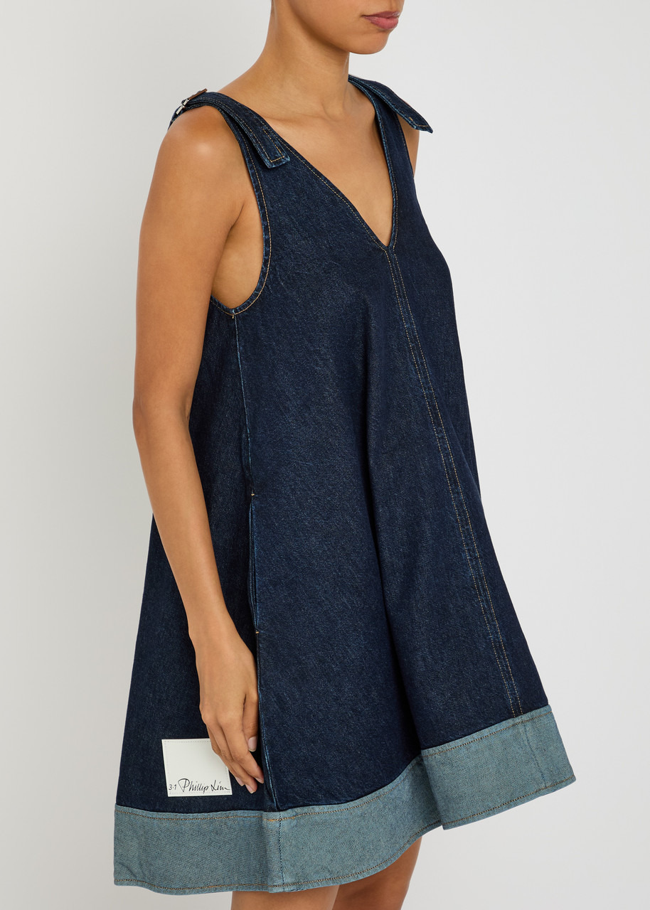 3.1 Phillip Lim Trapeze Denim Mini Dress - 2