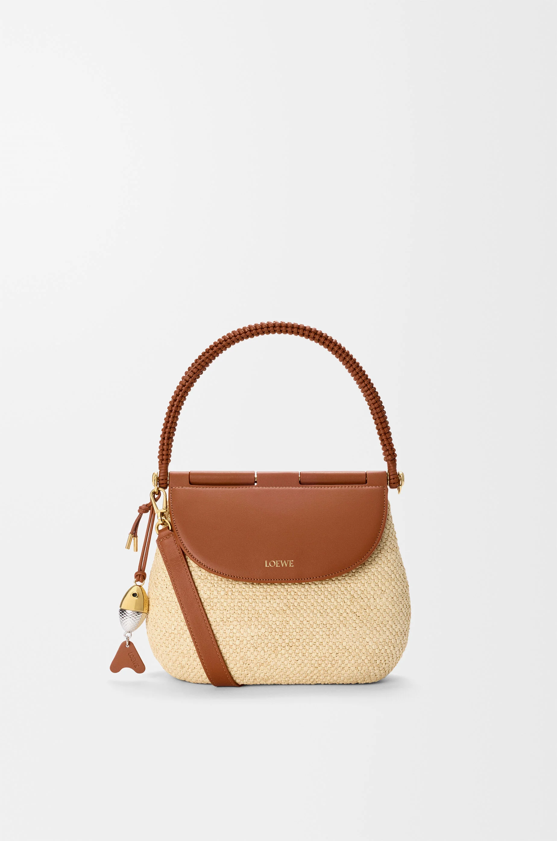 Medium Pescador bag in raffia and calfskin - 1