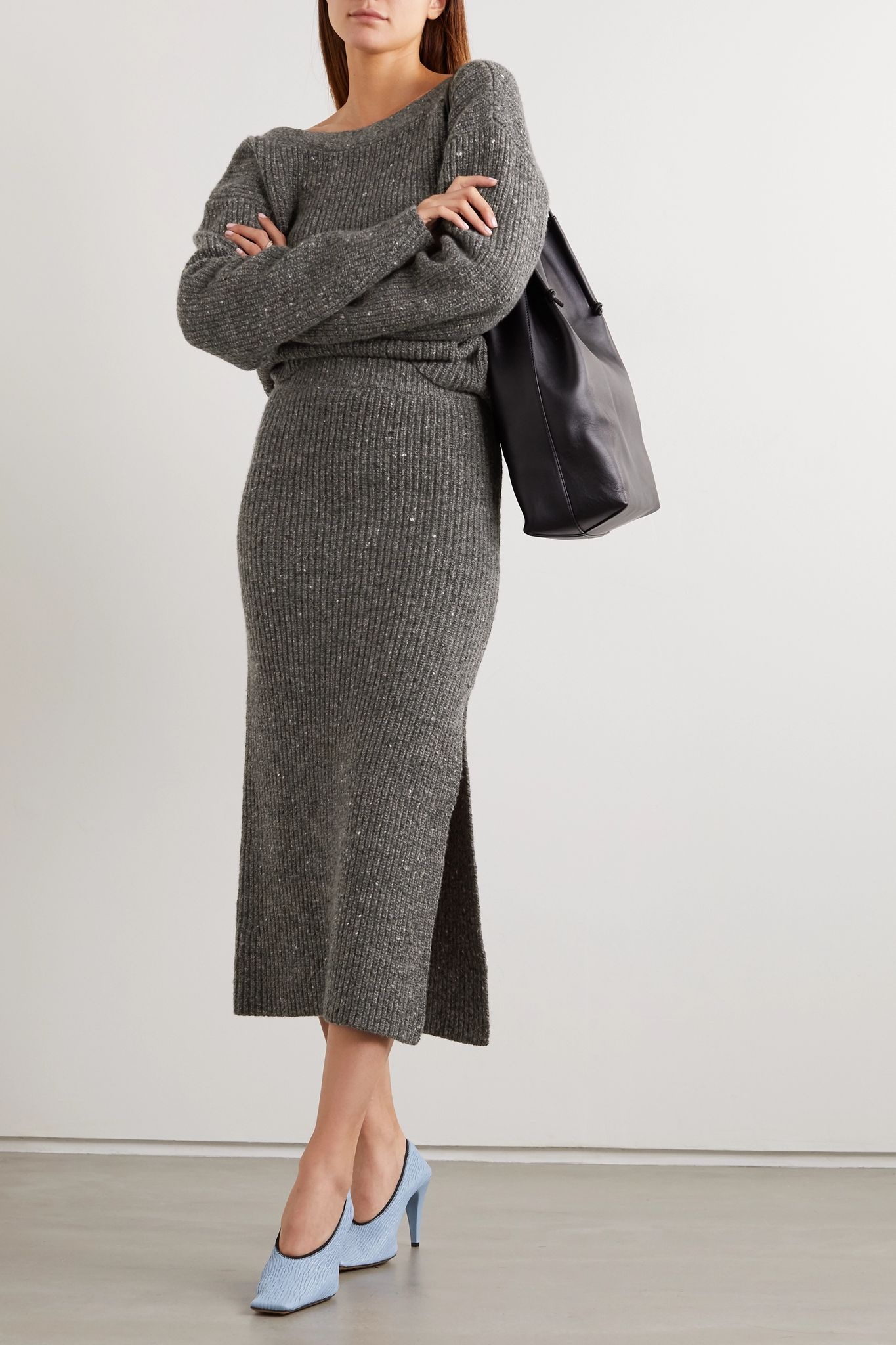 Tony ribbed wool and cashmere-blend midi skirt - 2