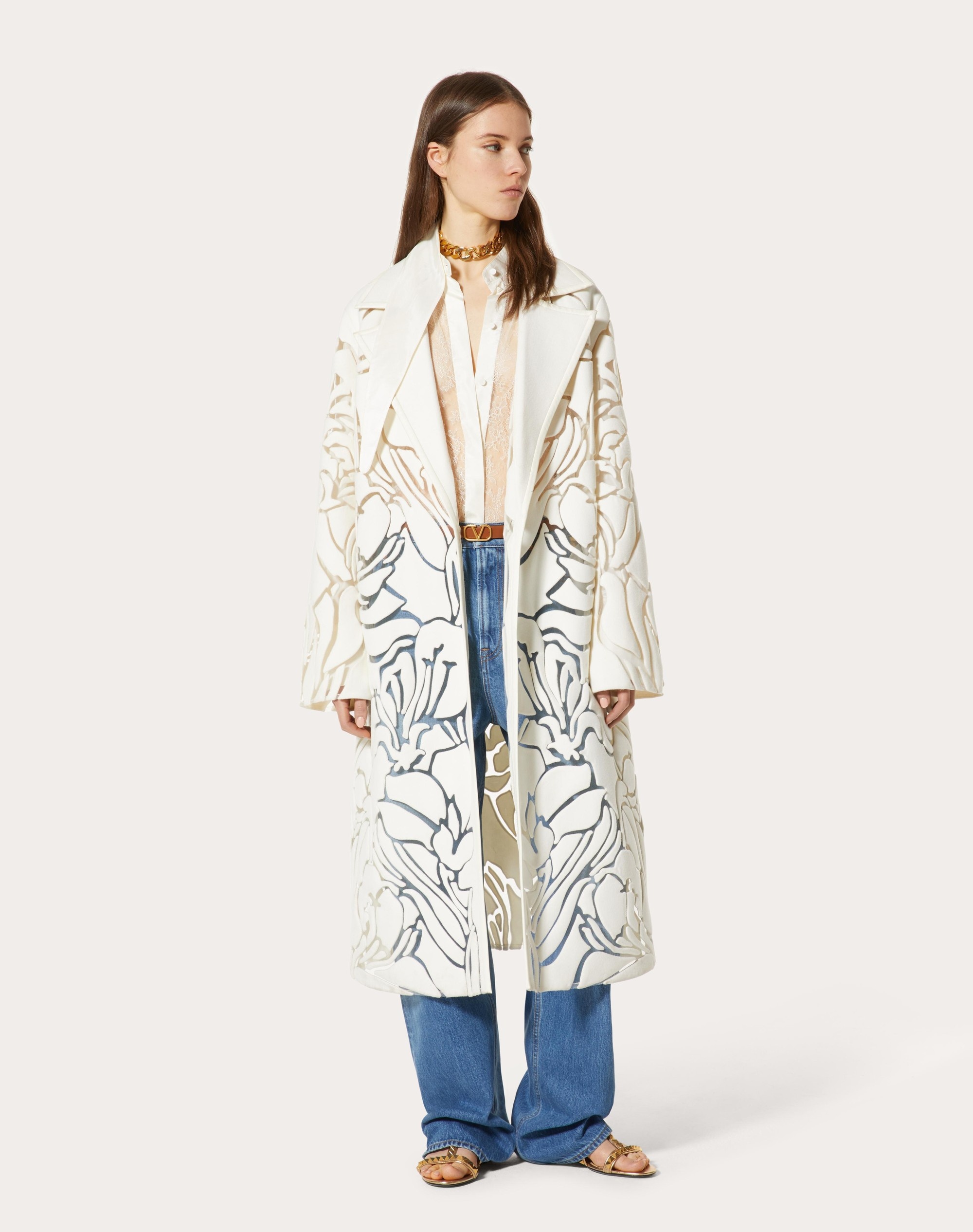 EMBROIDERED FELT COAT - 3