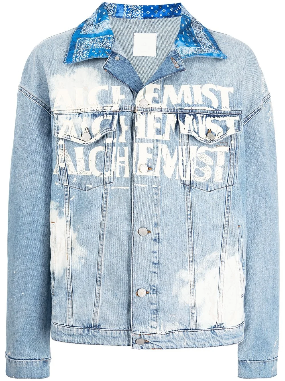 logo-print denim jacket - 1