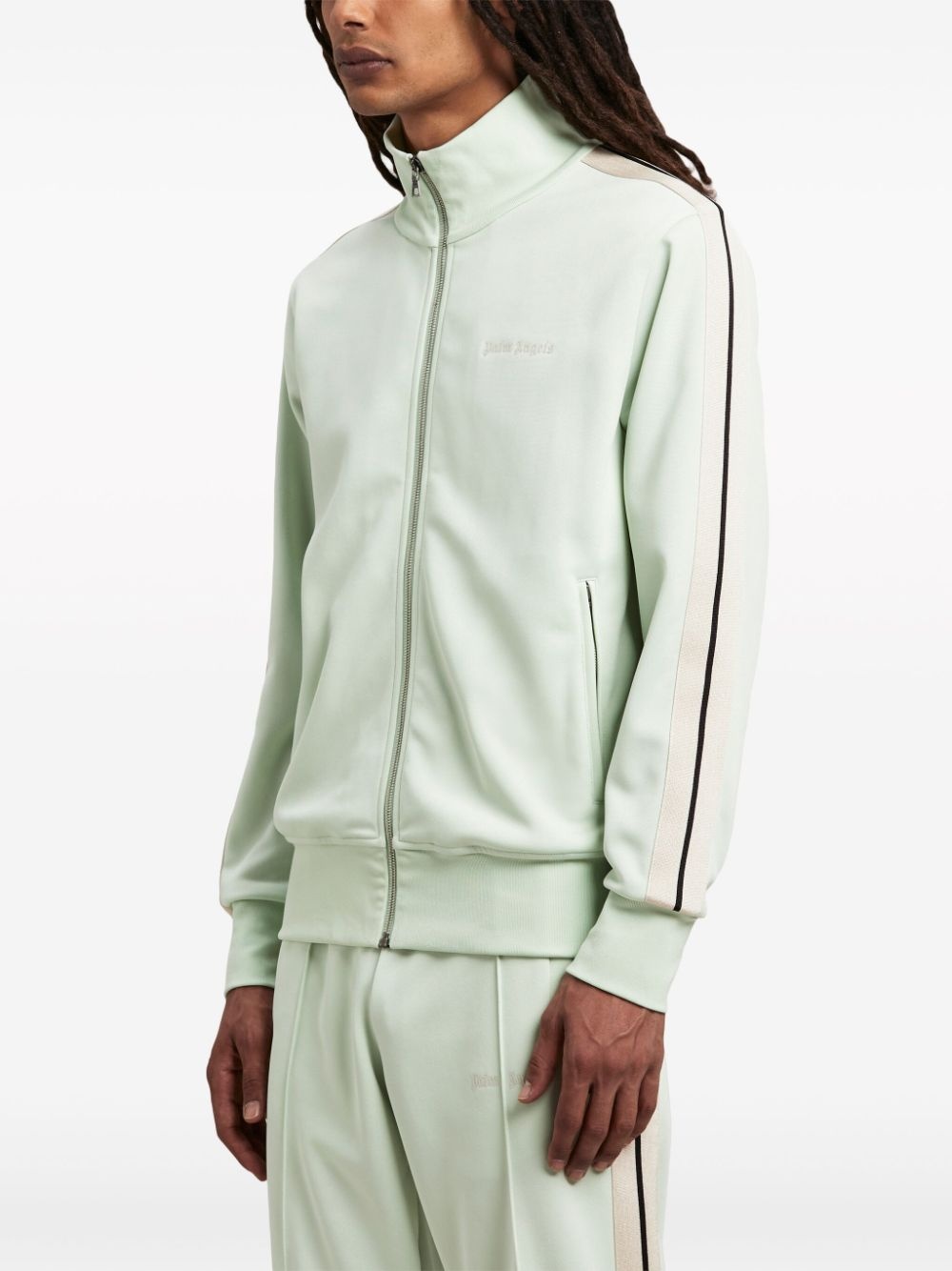 logo-embroidered zip-up sweatshirt - 4