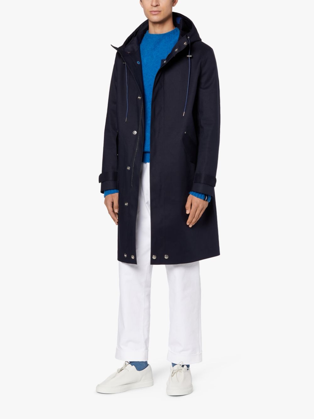 GRANISH NAVY BONDED COTTON HOODED COAT | GR-1032 - 4