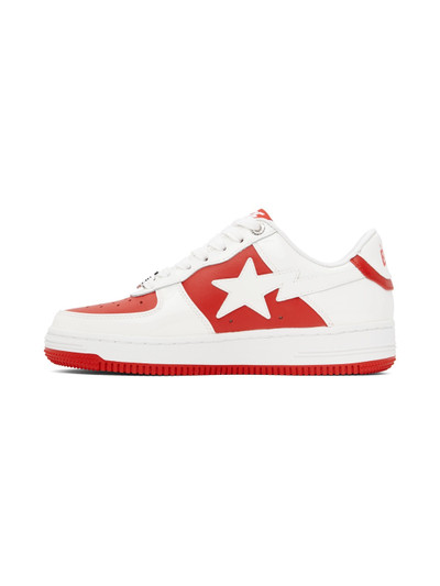 A BATHING APE® White & Red STA #6 Sneakers outlook