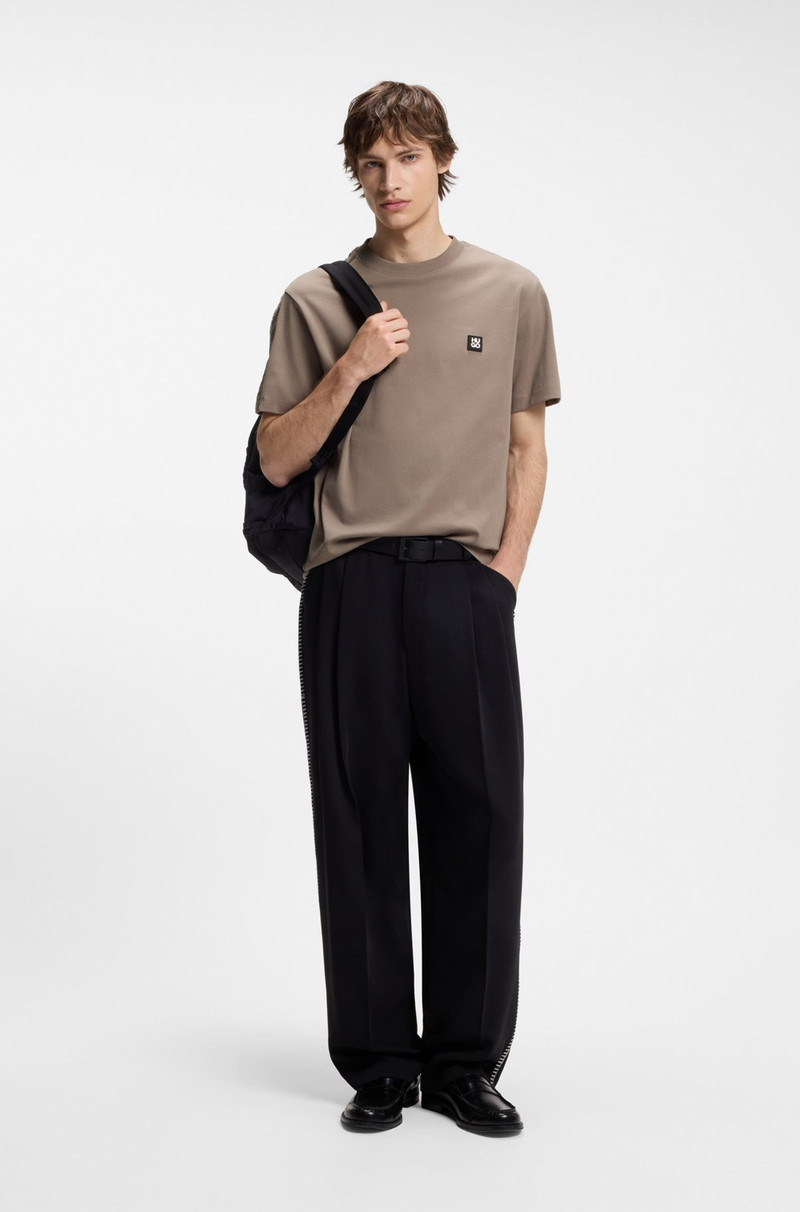 HUGO RELAXED-FIT T-SHIRT IN INTERLOCK COTTON WITH EMBROIDERED SHOULDERS outlook