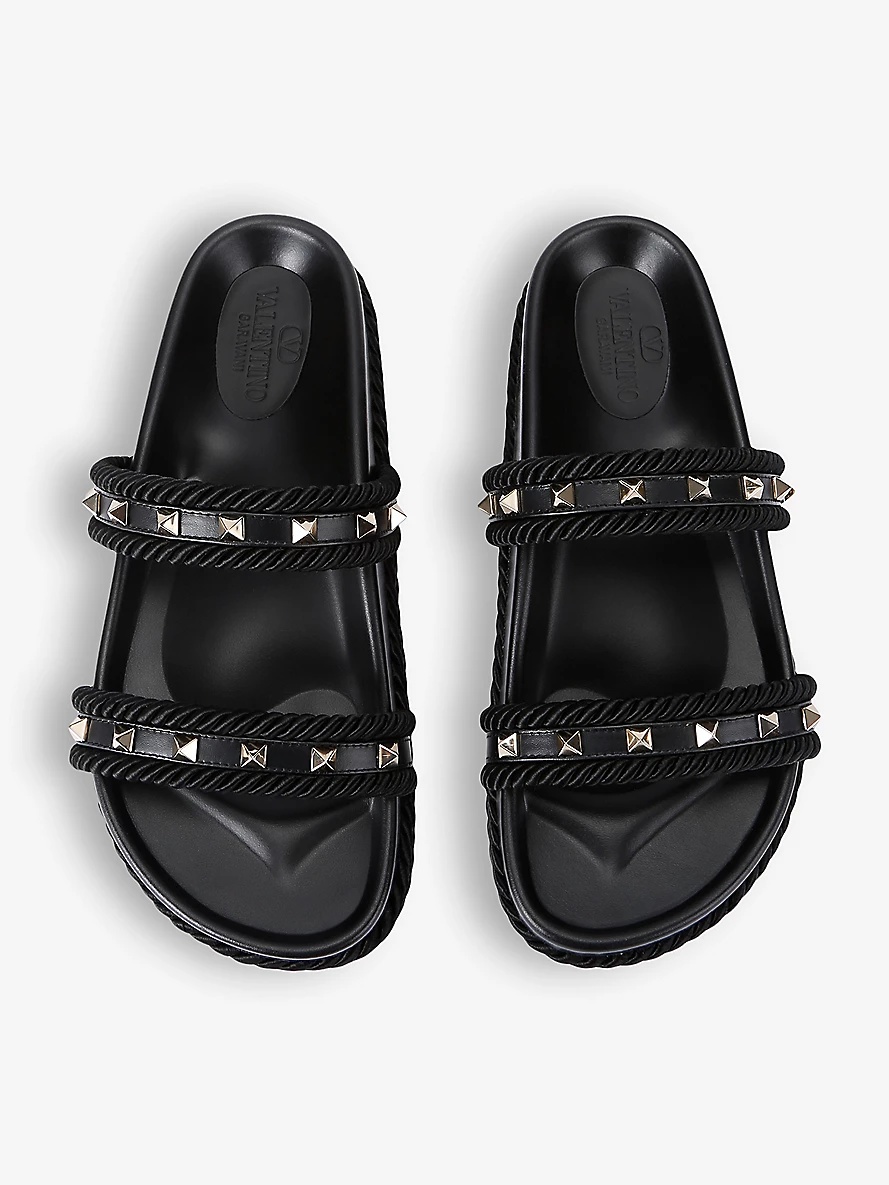 Rockstud leather espadrille sandals - 2