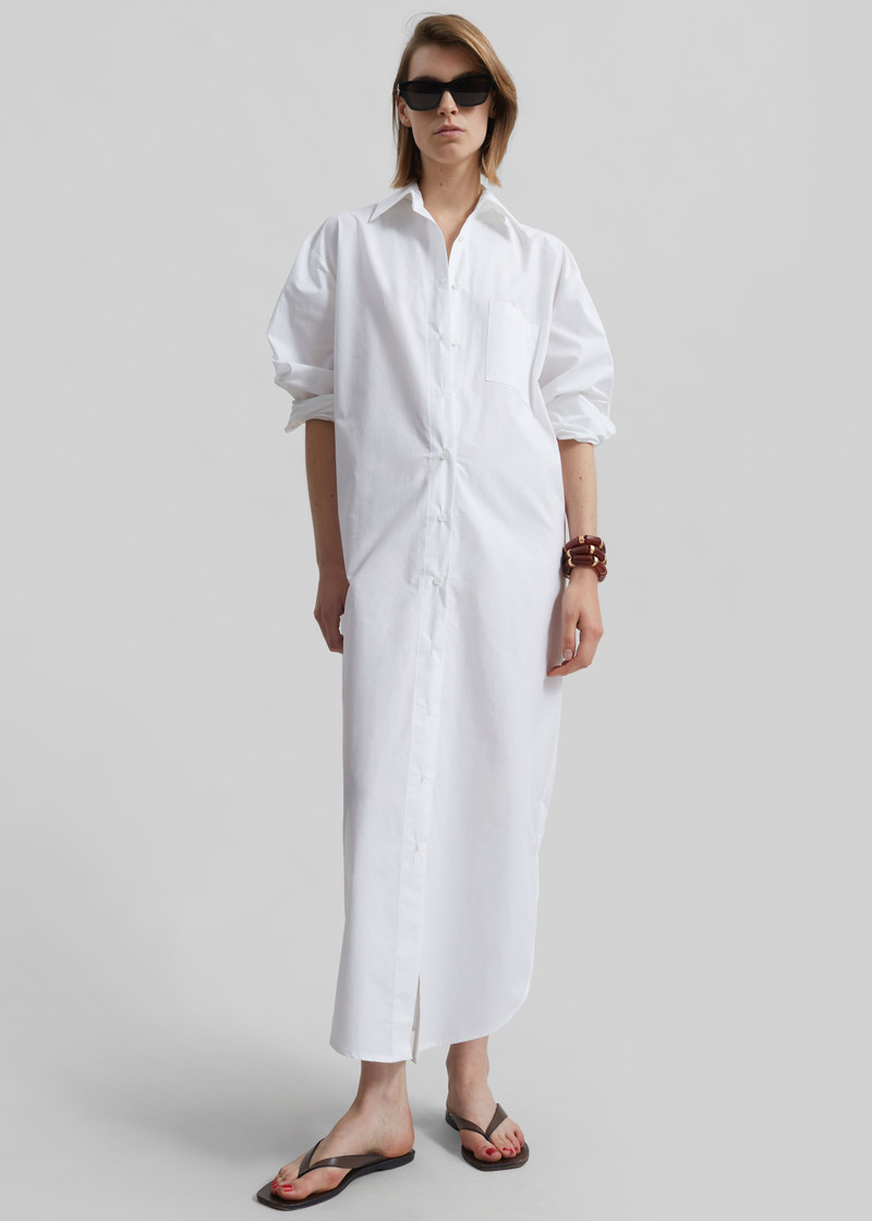 Helena Shirt Dress - White 5