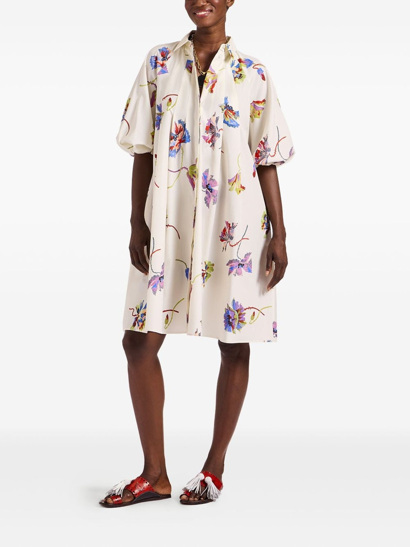 La DoubleJ Sunburst floral-print puff-sleeve mini dress outlook