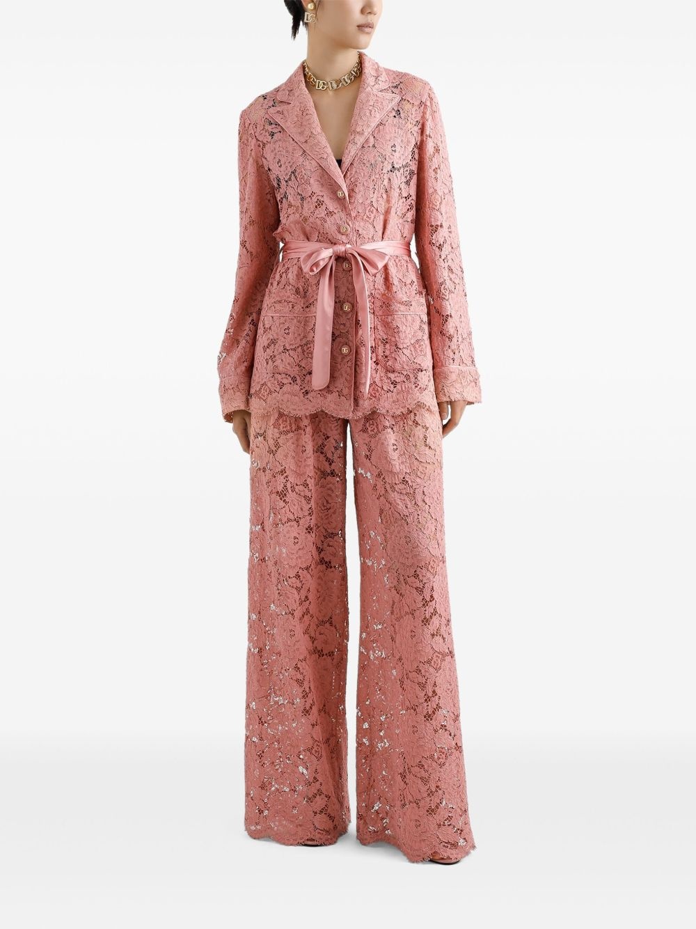 floral lace trousers - 2