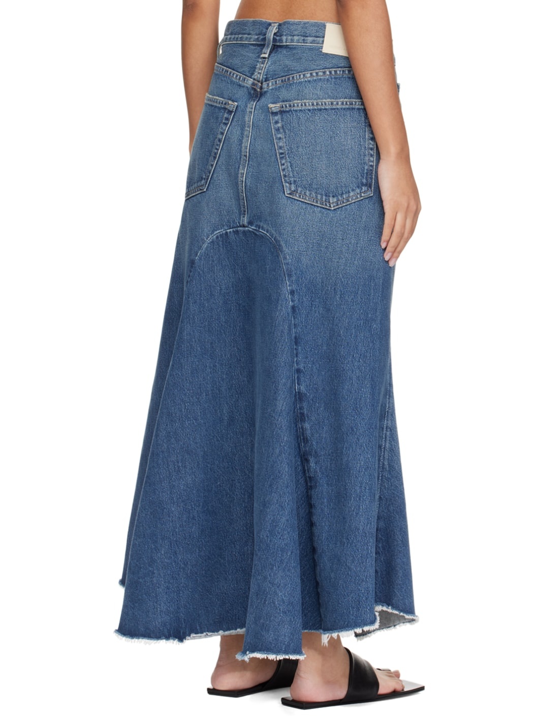 Navy Mina Denim Midi Skirt - 3