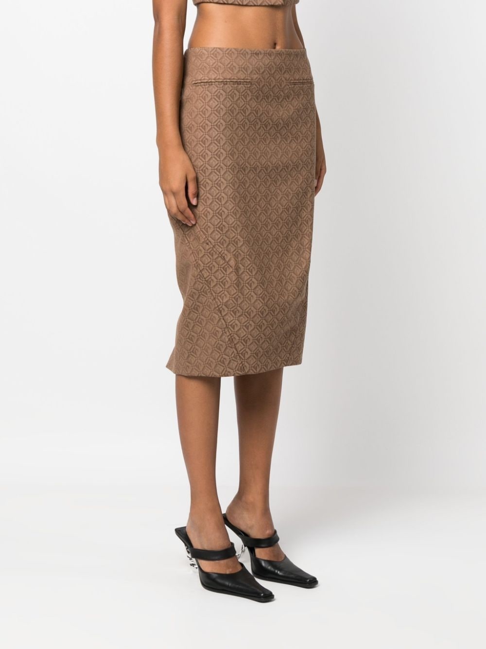 Regenerated Moon Diamant jacquard midi skirt - 3