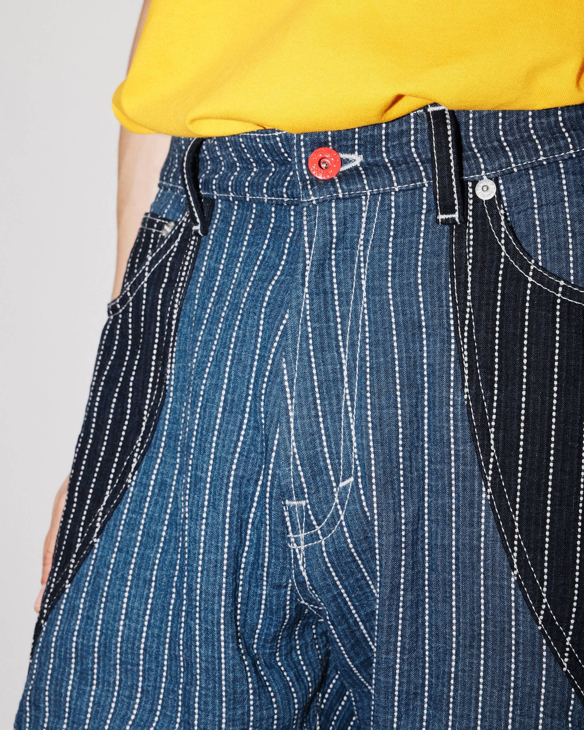 Loose patchwork jeans - 7