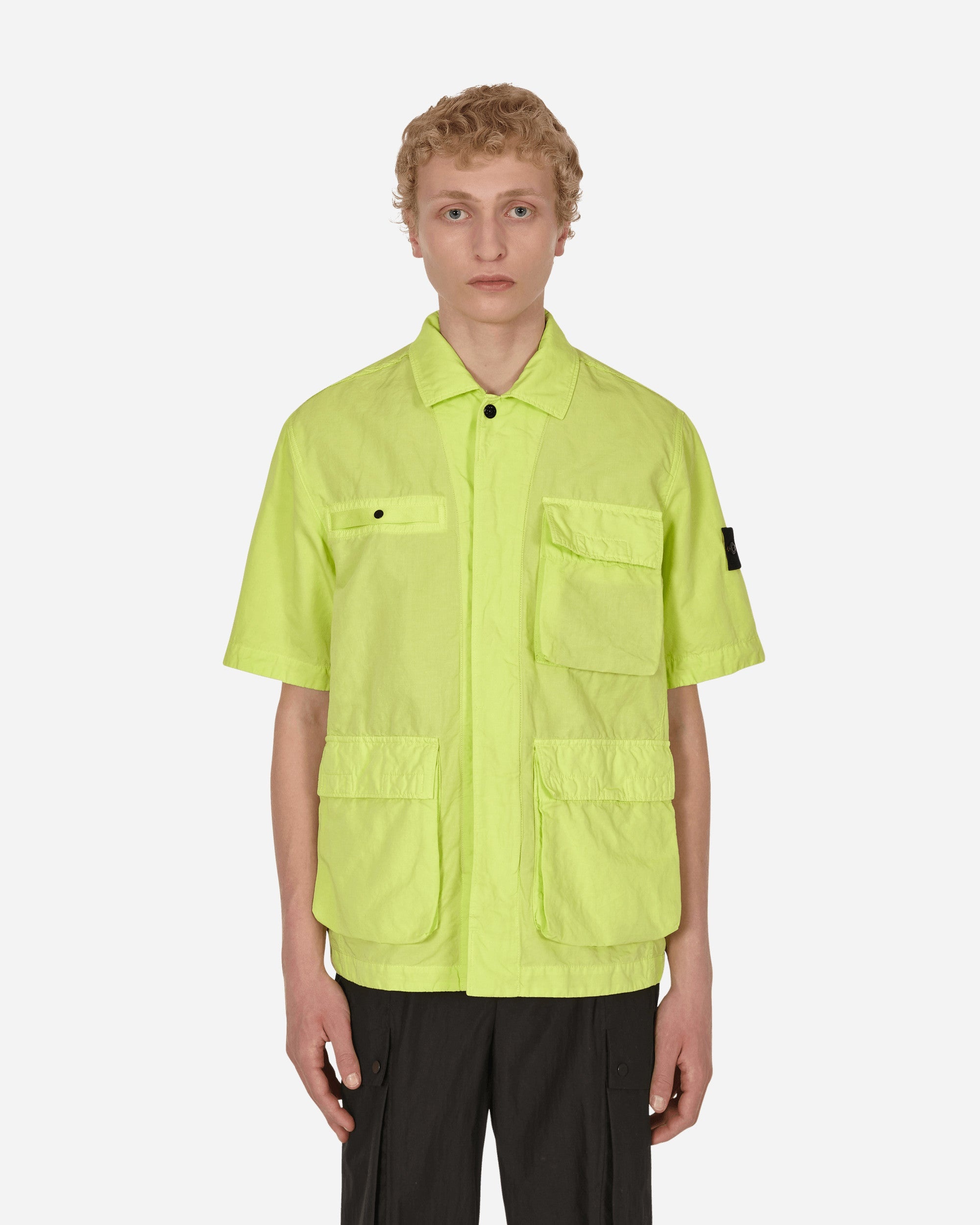 TELA COTONE LINO FIAMMATO-TC Garment Dyed Shortsleeve Jacket Yellow - 1
