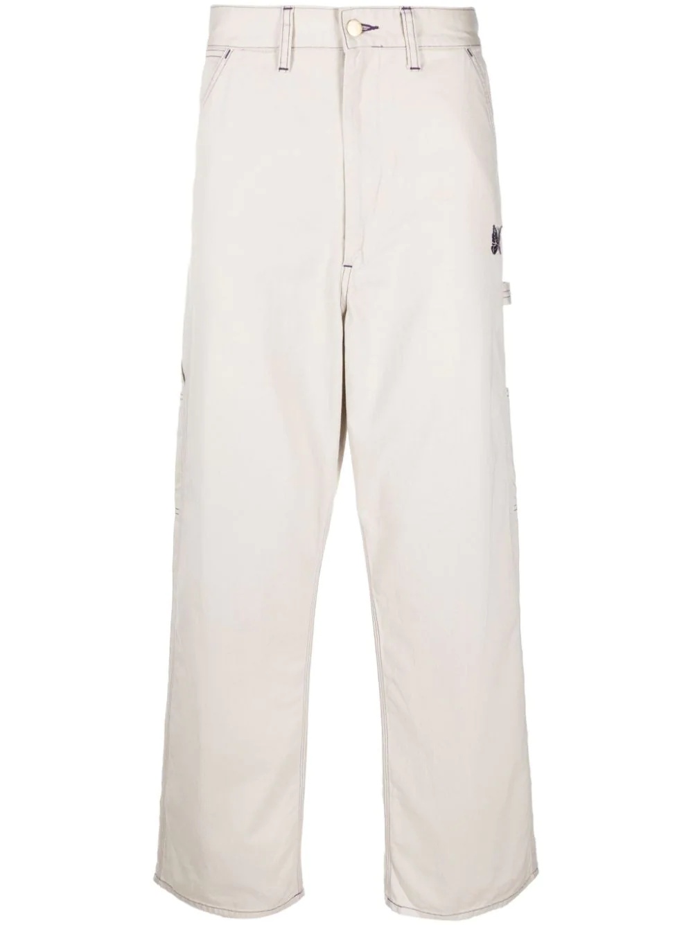 logo-embroidered tasseled trousers - 1