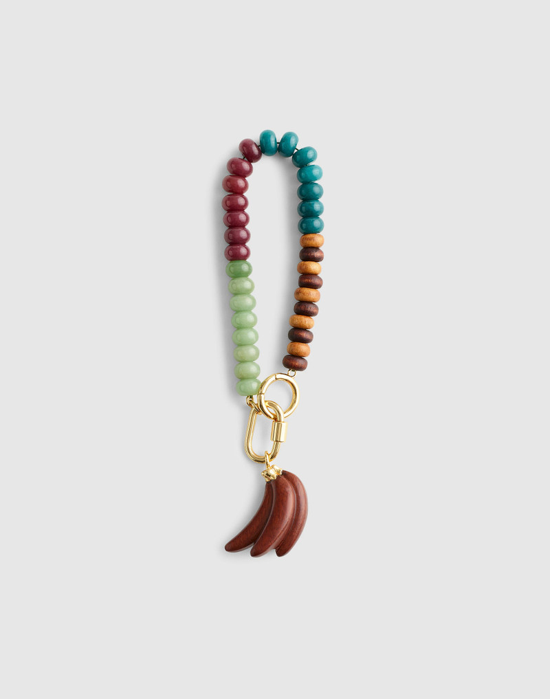 Wooden Banana Beaded Bag Charm 1
