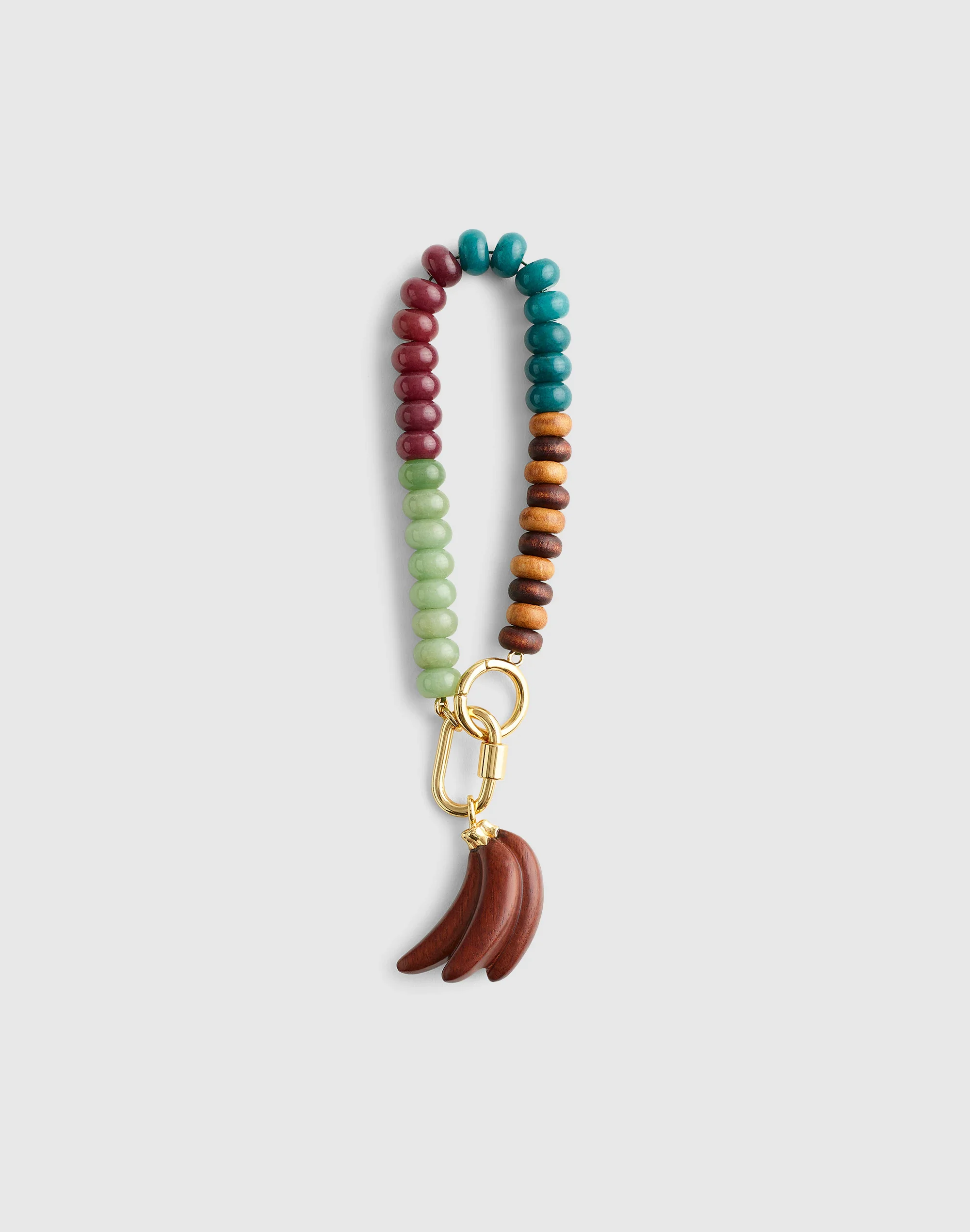 Wooden Banana Beaded Bag Charm - 1