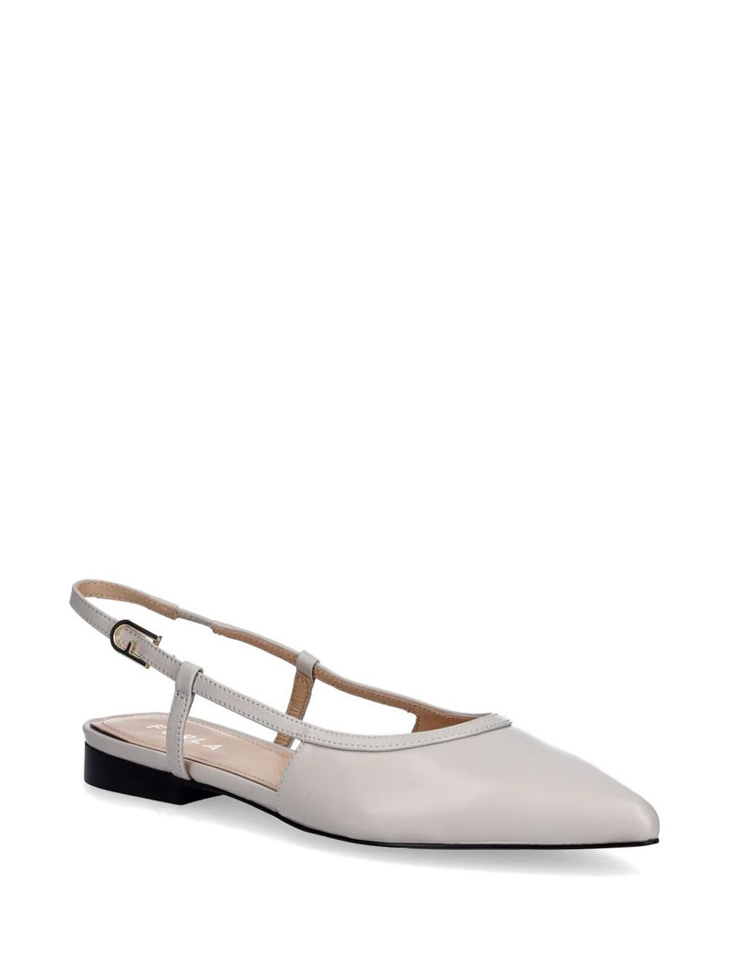 FURLA pointed buckle leather ballet flats outlook