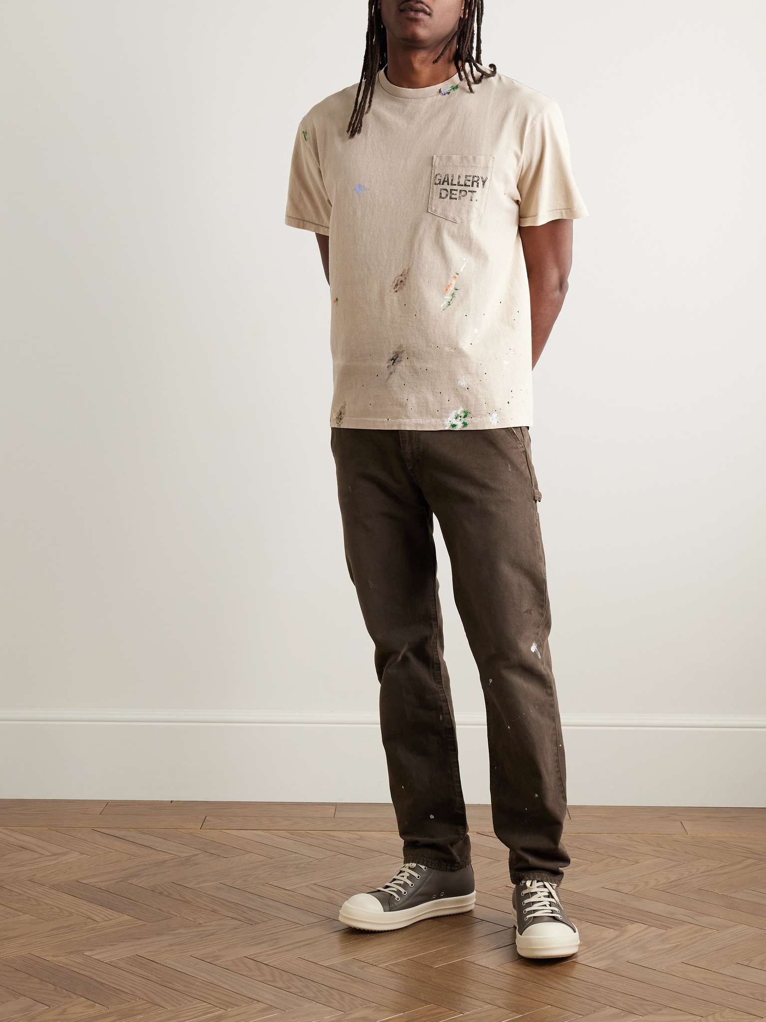 Logo-Print Paint-Splattered Cotton-Jersey T-Shirt - 2