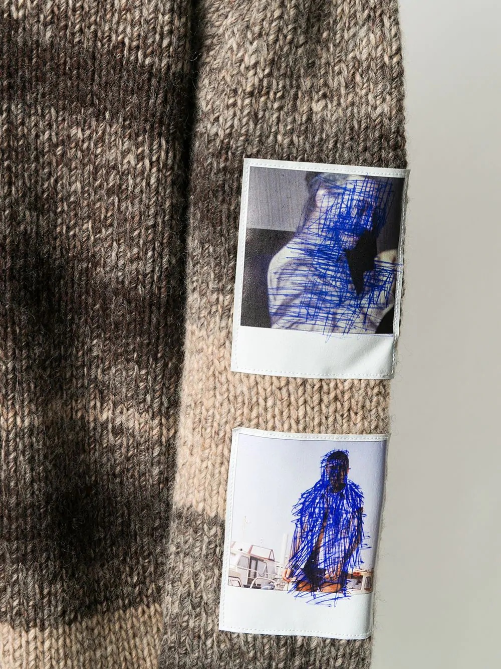 oversize sweater with polaroid patches - 5