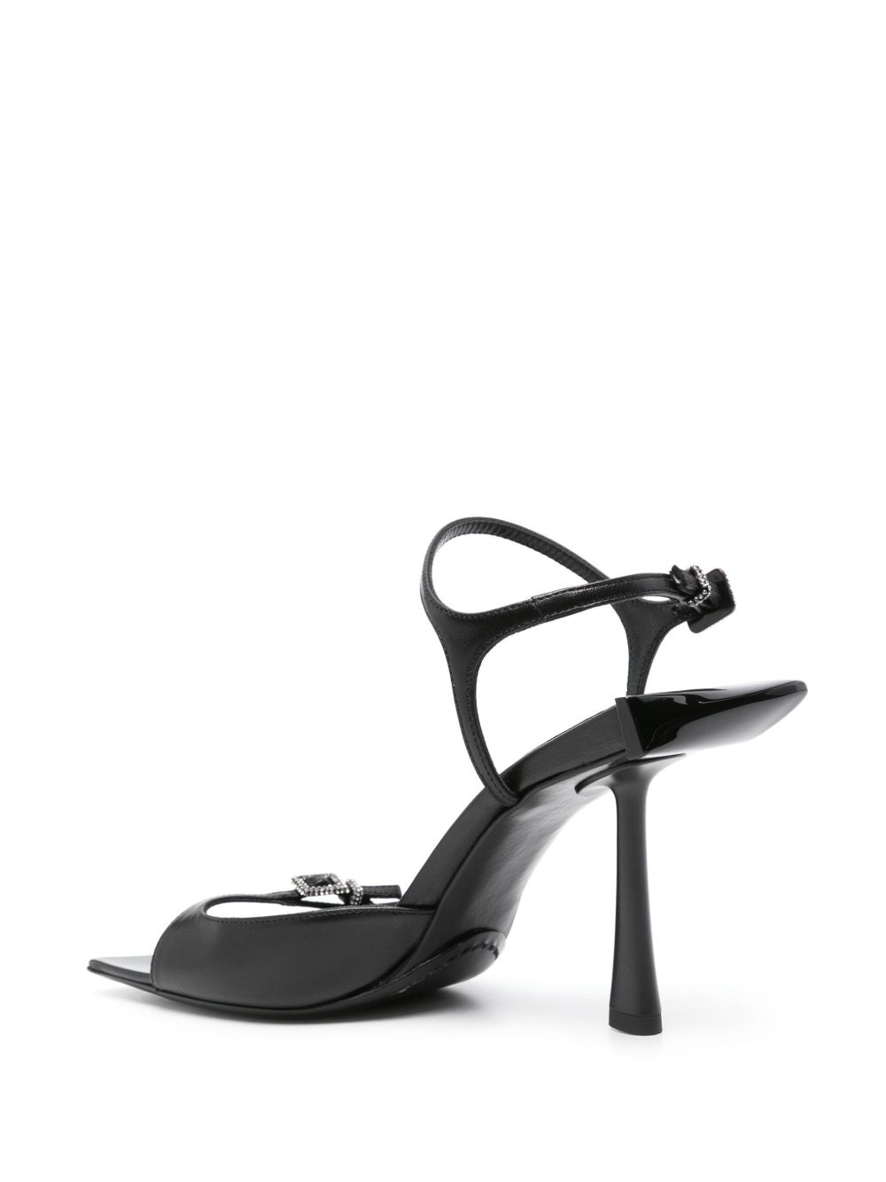 90mm crystal-buckle leather sandals - 3