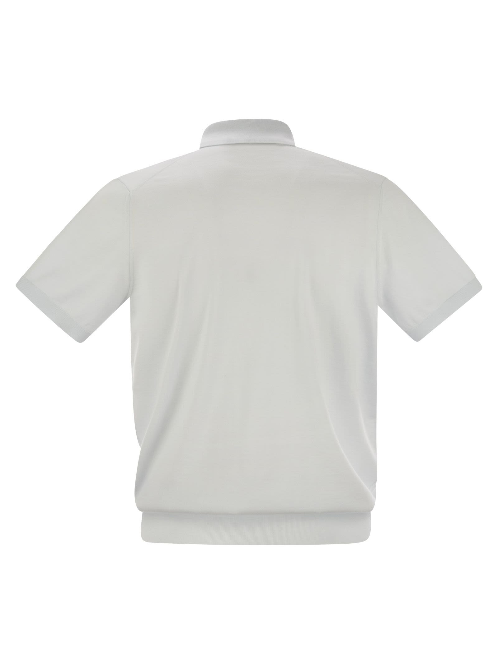 Brunello Cucinelli Men Lightweight Cotton Knit Polo Shirt - 2