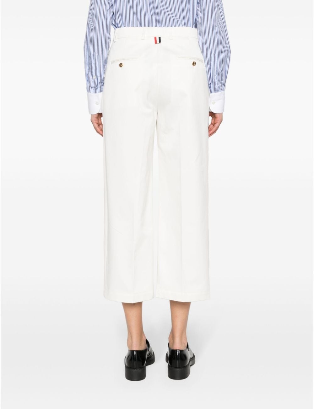 wide-leg cotton trousers - 4