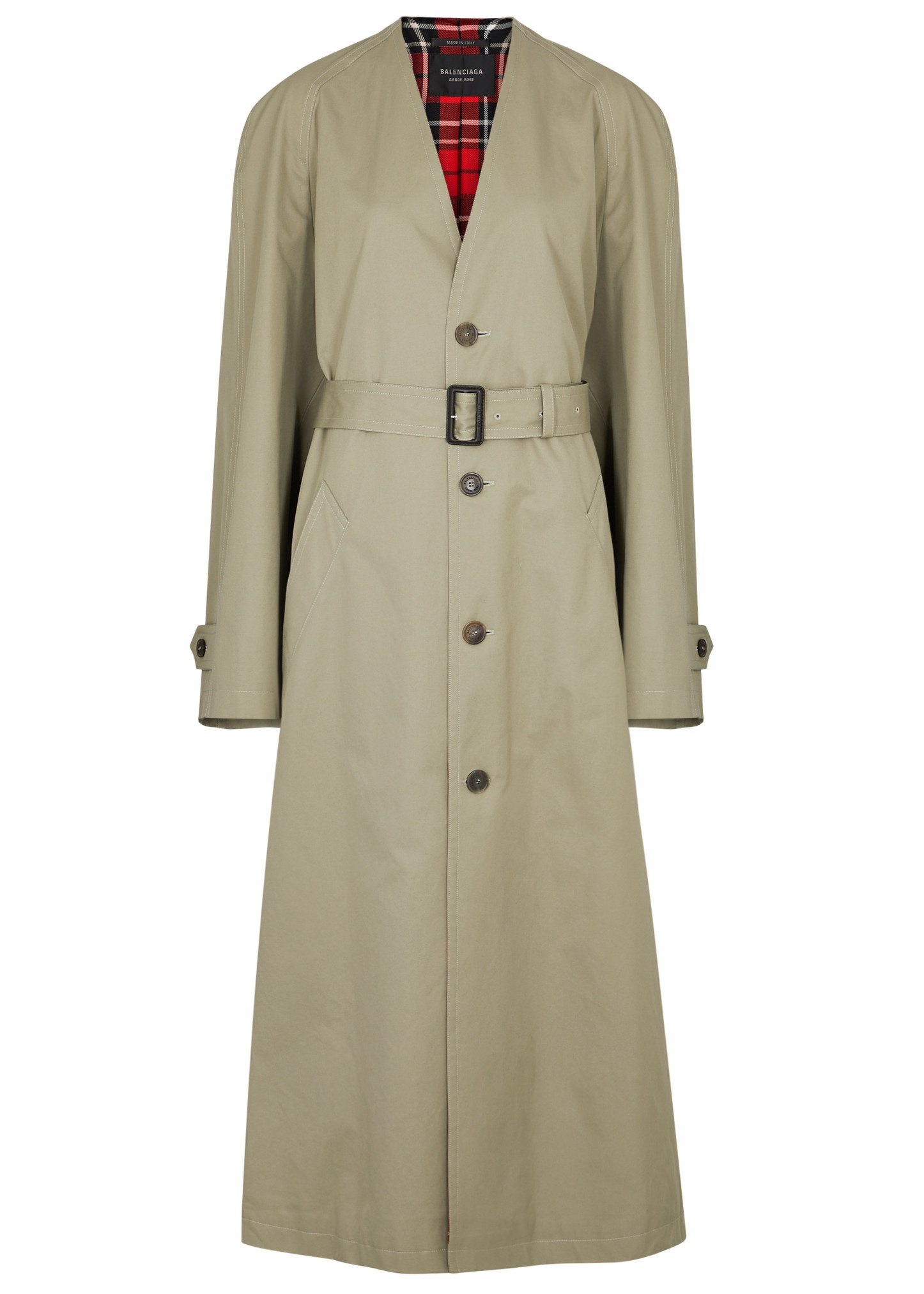 コート Balenciaga Oversize Twill Trench Coat With Belt Balenciaga Check Lining Oversize Trench Coat | Balardi