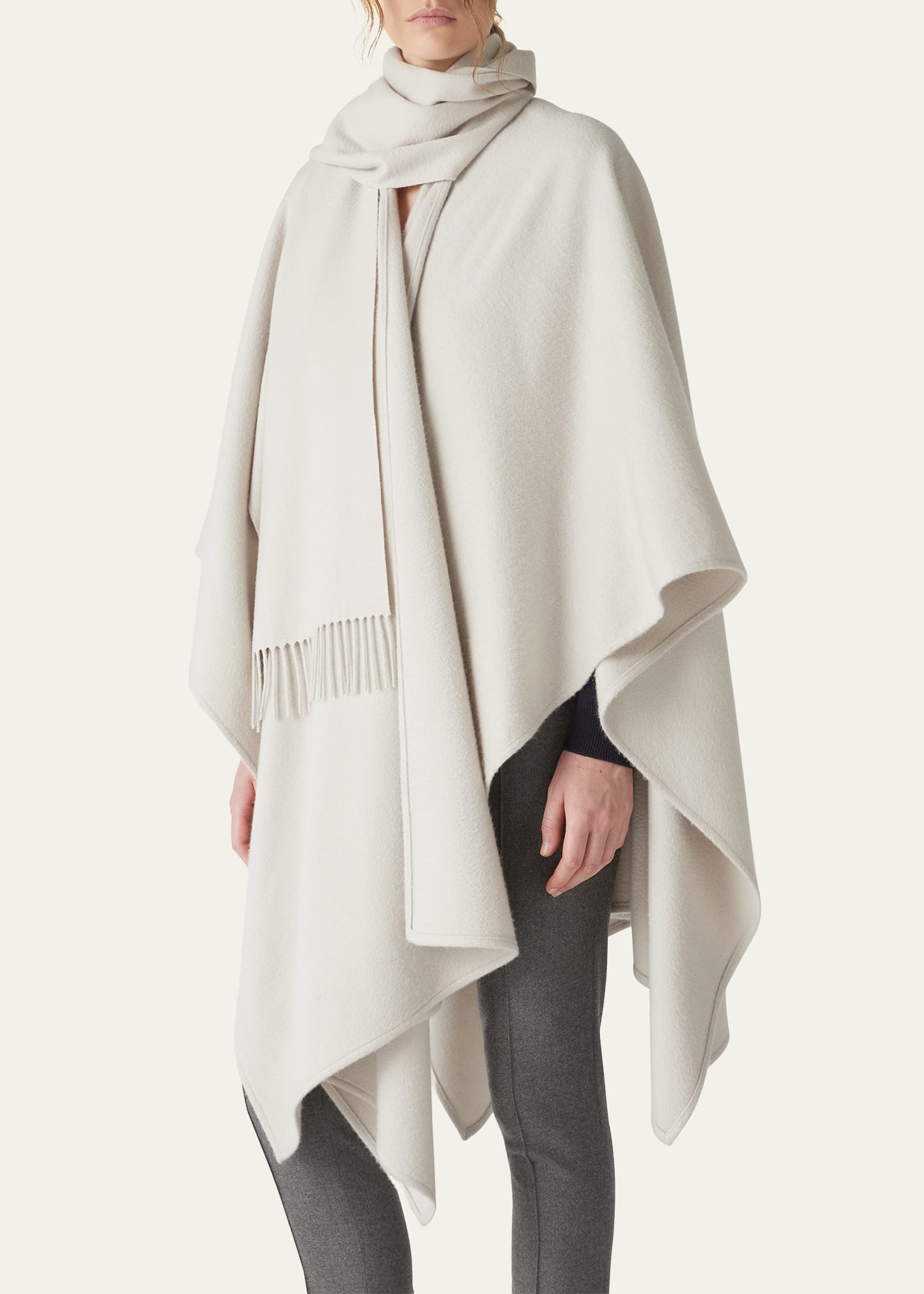 Daisy Fringed Cashmere Cape - 2