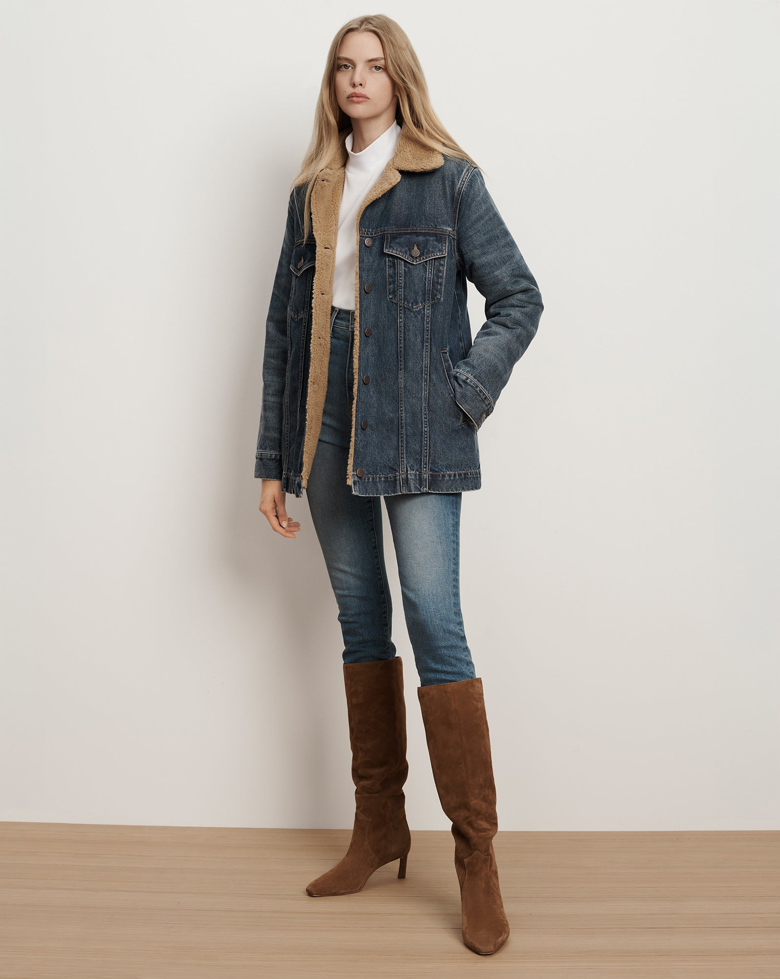 DONNA SHERPA DENIM JACKET - 3