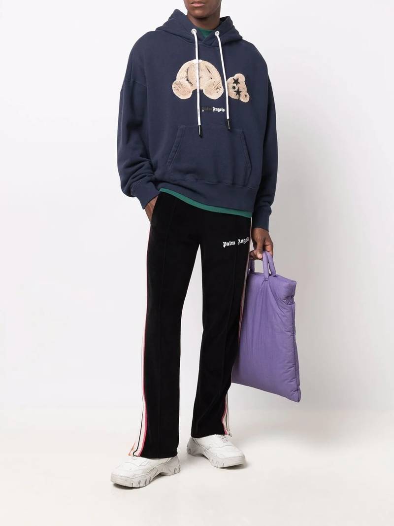 Palm Angels Spray bear-motif hoodie outlook