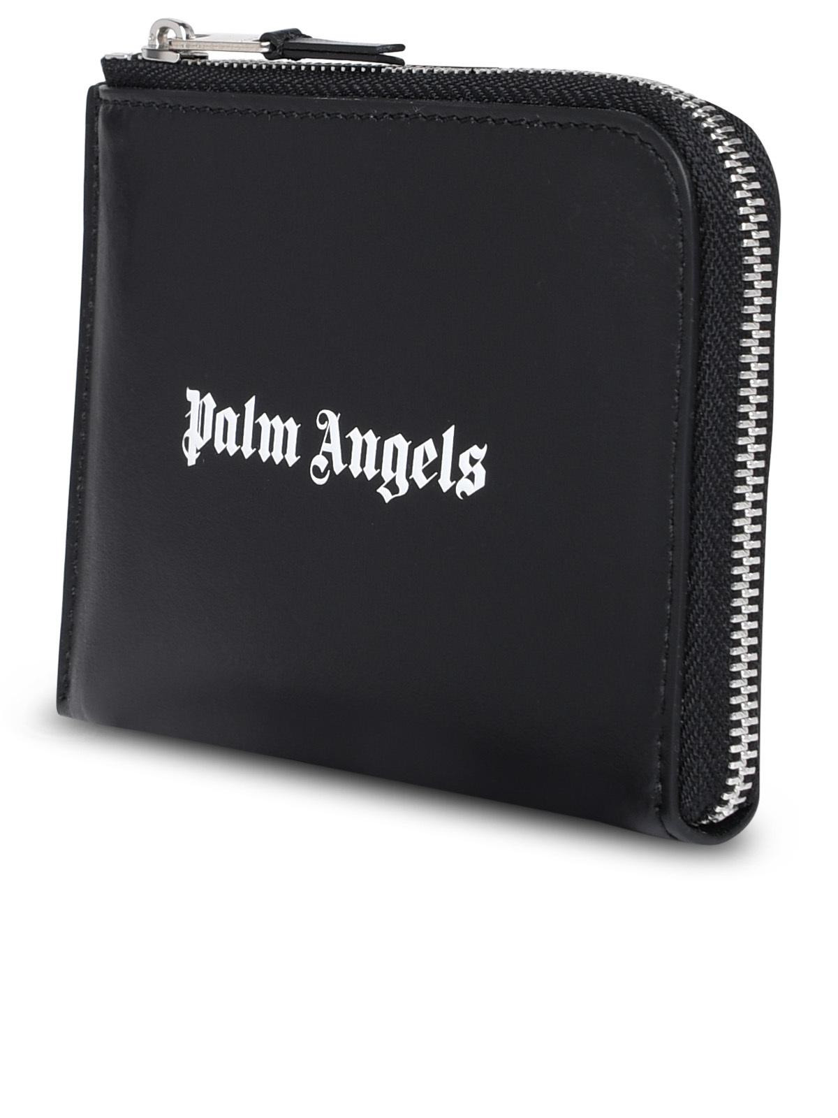 Palm Angels Man Black Leather Cardholder - 2